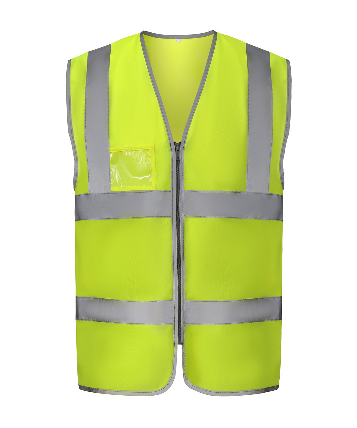 Hi-vis zip ID reflective border waistcoat (HVW103) - Hi-vis Yellow