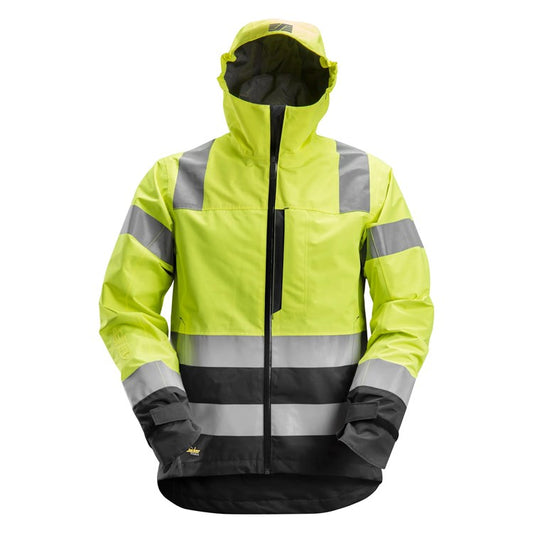 High-Vis Hooded Waterproof Shell Jacket Class 3