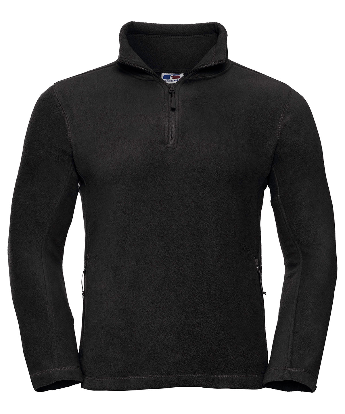 ¼-zip outdoor fleece - Black