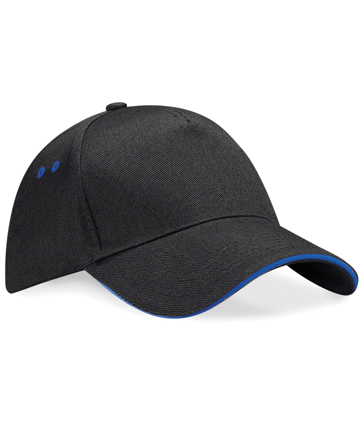 Ultimate 5-panel cap - sandwich peak - Black/Bright Royal