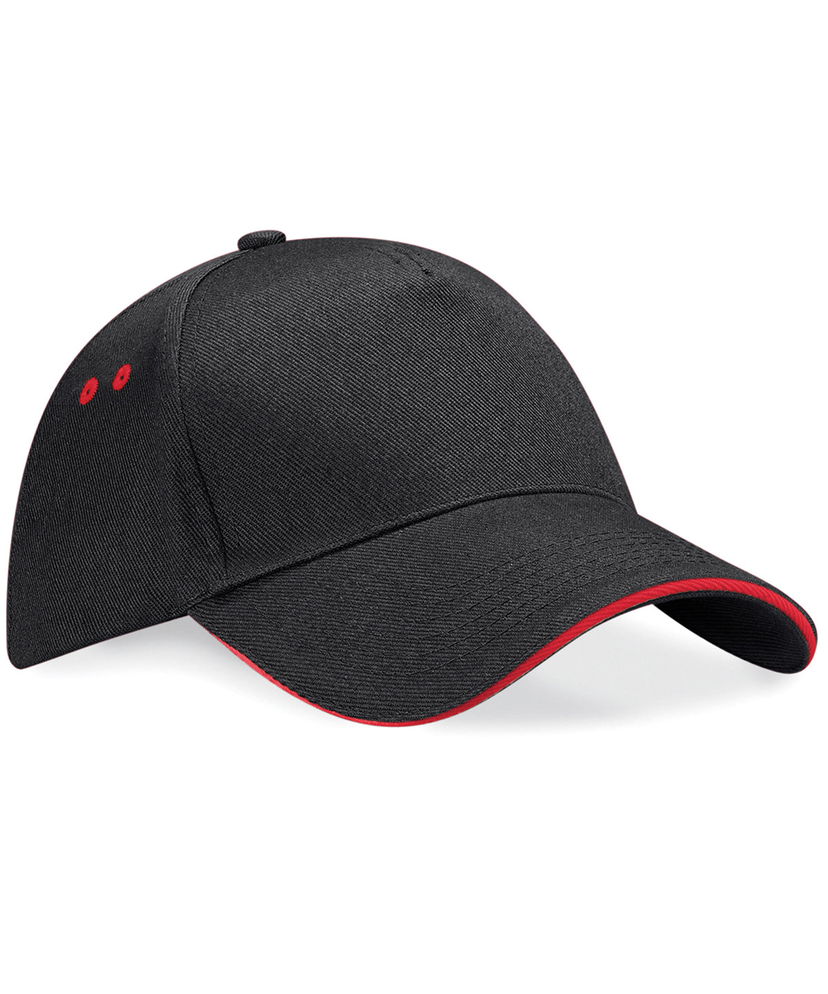 Ultimate 5-panel cap - sandwich peak - Black/Classic Red