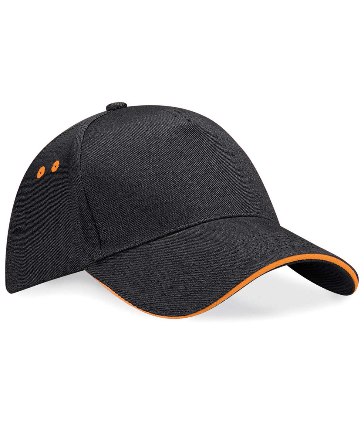 Ultimate 5-panel cap - sandwich peak - Black/Orange