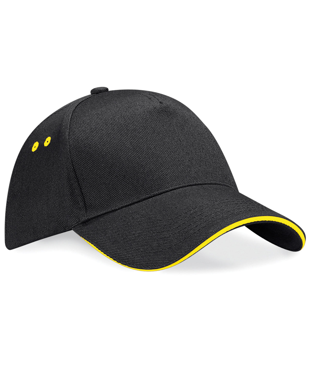 Ultimate 5-panel cap - sandwich peak - Black/Yellow