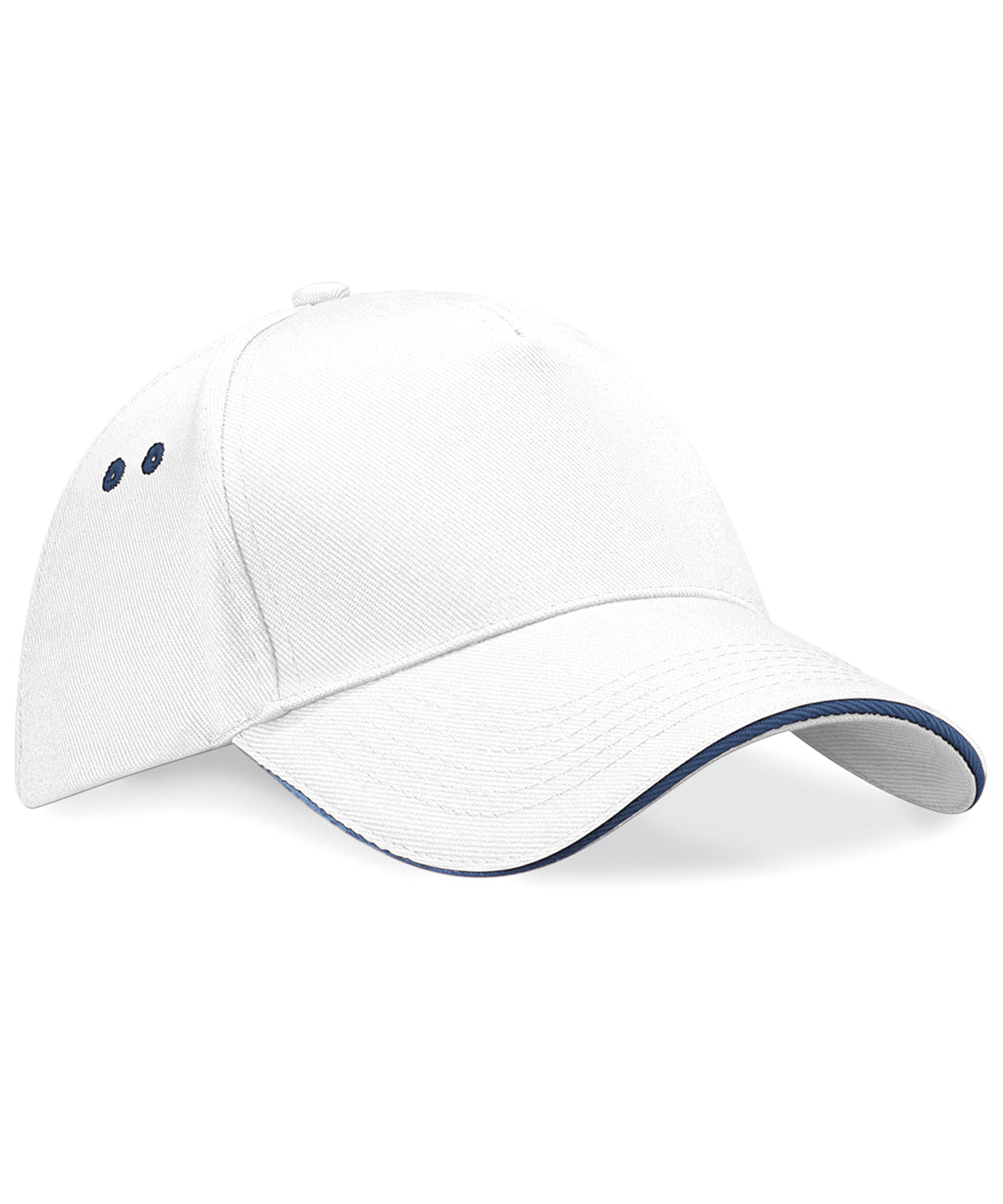 Ultimate 5-panel cap - sandwich peak - White/French Navy