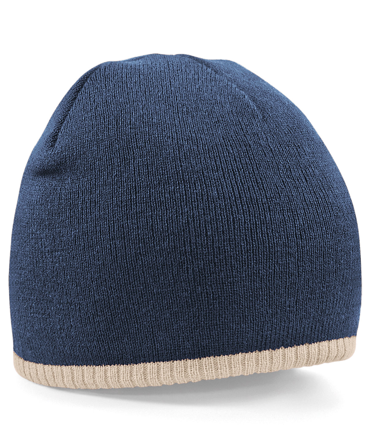 Two-tone pull-on beanie - French Navy/Stone