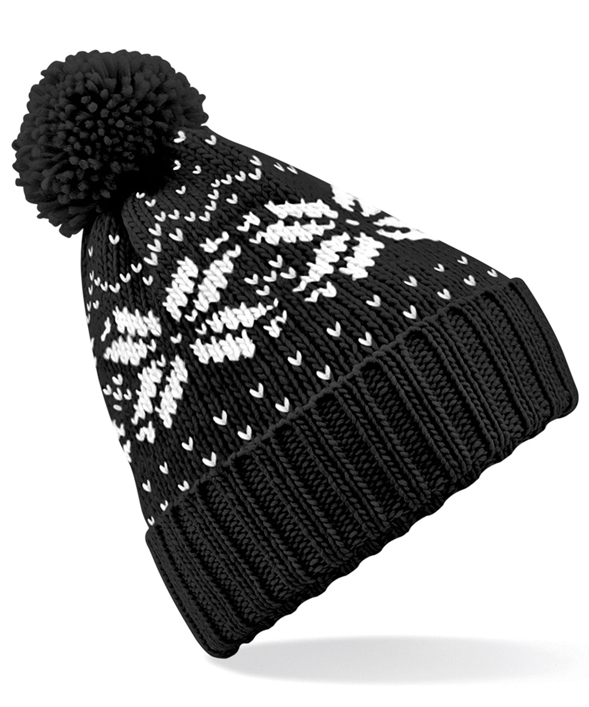 Fair Isle snowstar® beanie - Black/White