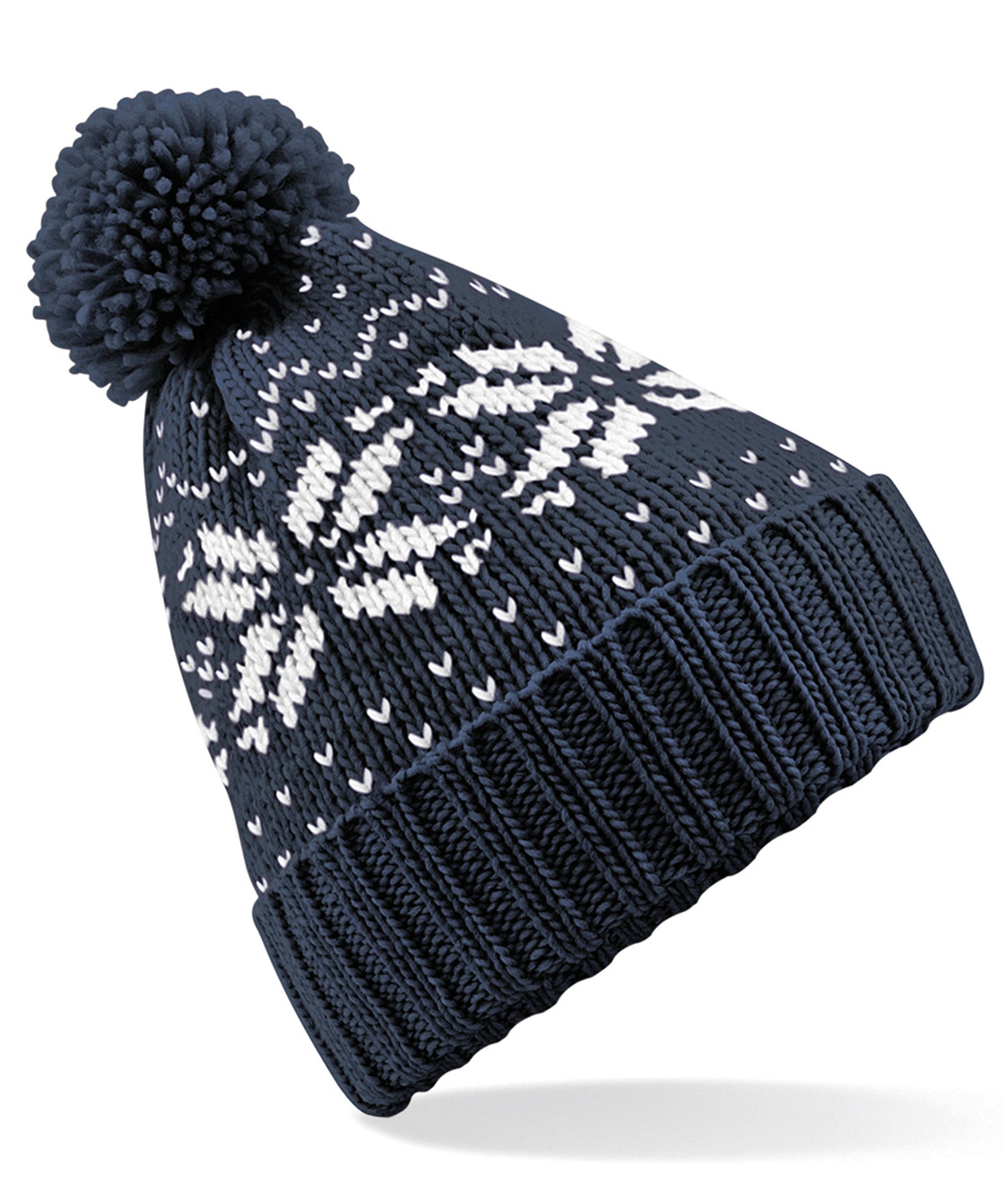 Fair Isle snowstar® beanie - French Navy/White