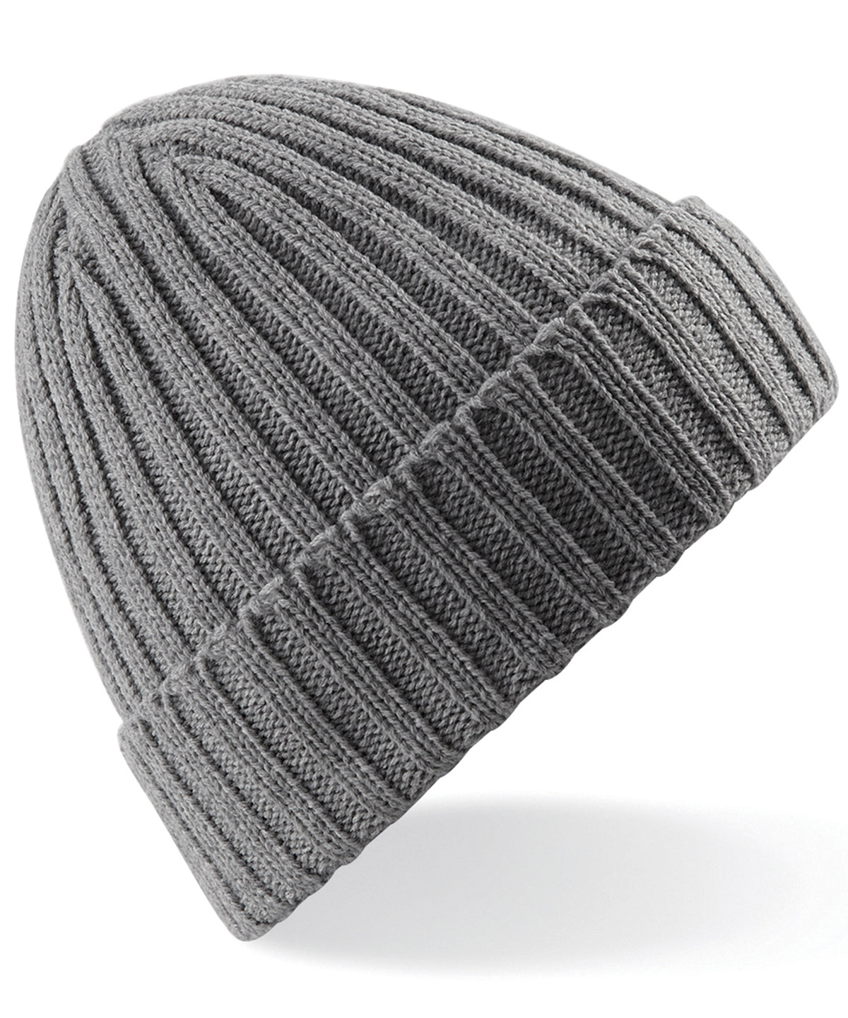 Chunky ribbed beanie - Heather Grey