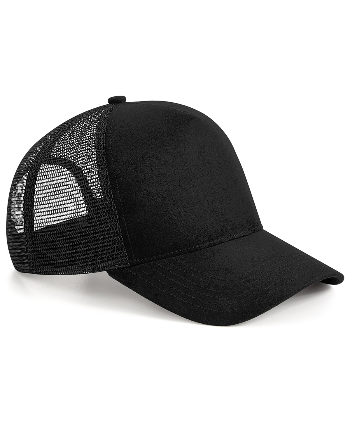Suede snapback trucker - Black