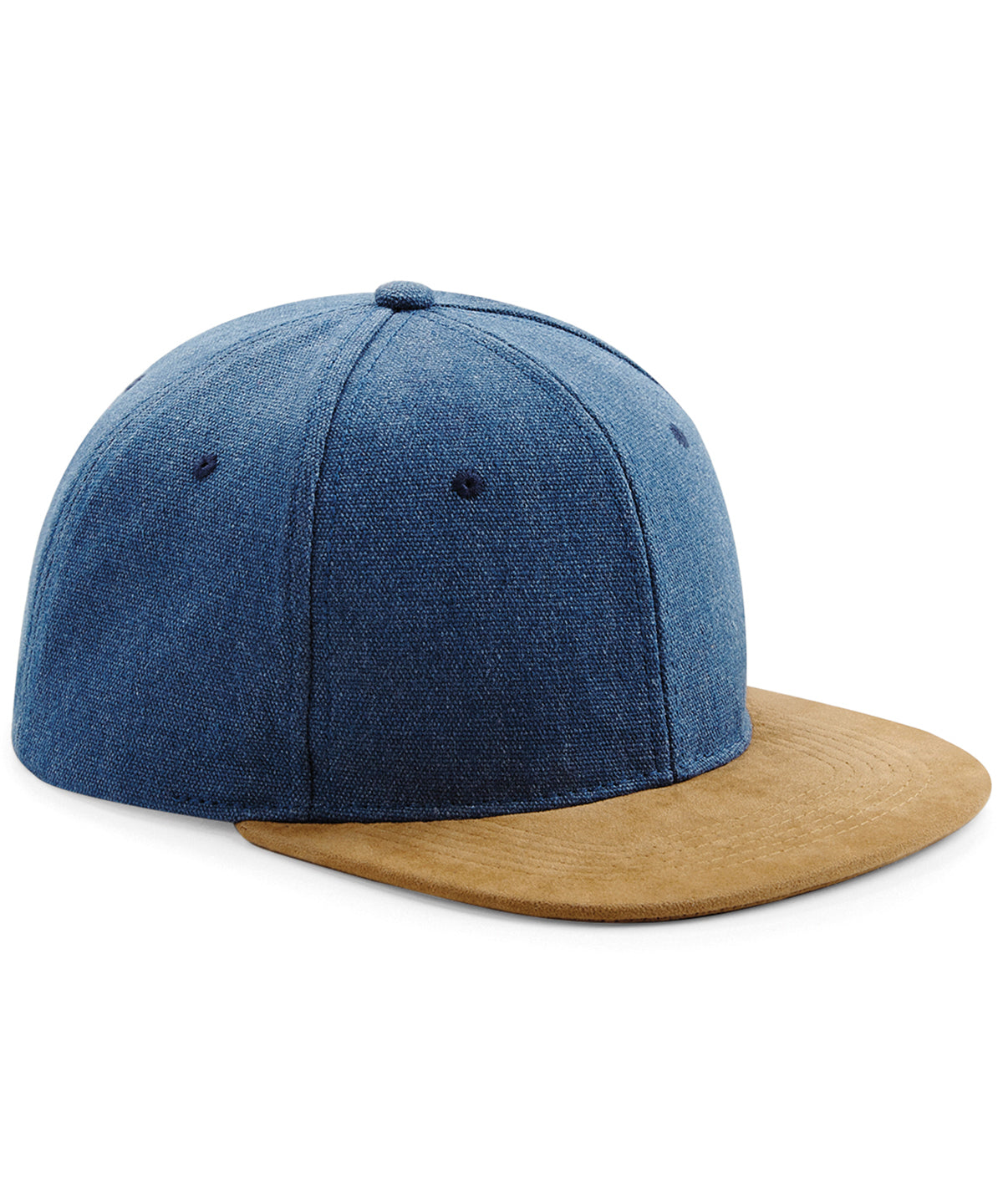Suede peak snapback - Denim Blue