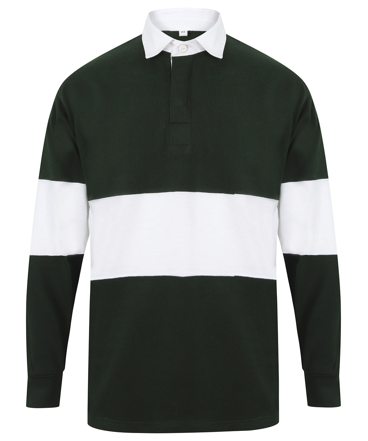 Panelled rugby shirt - Bottle/White
