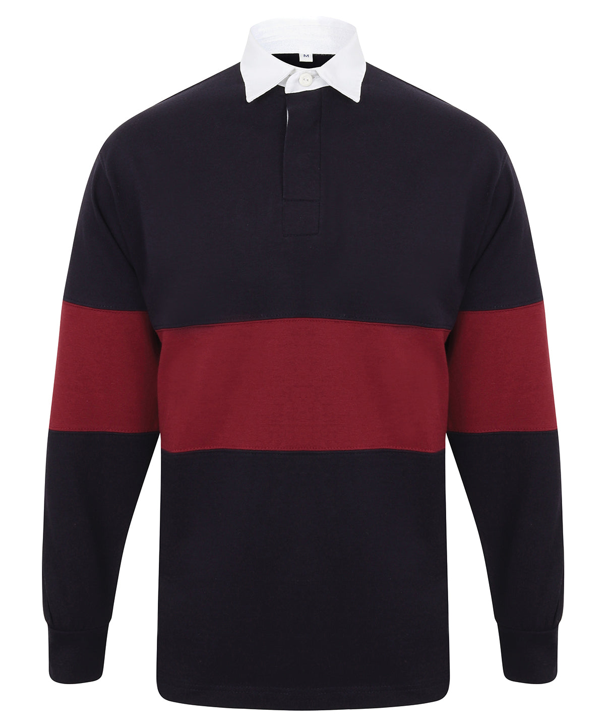 Panelled rugby shirt - Navy/Burgundy