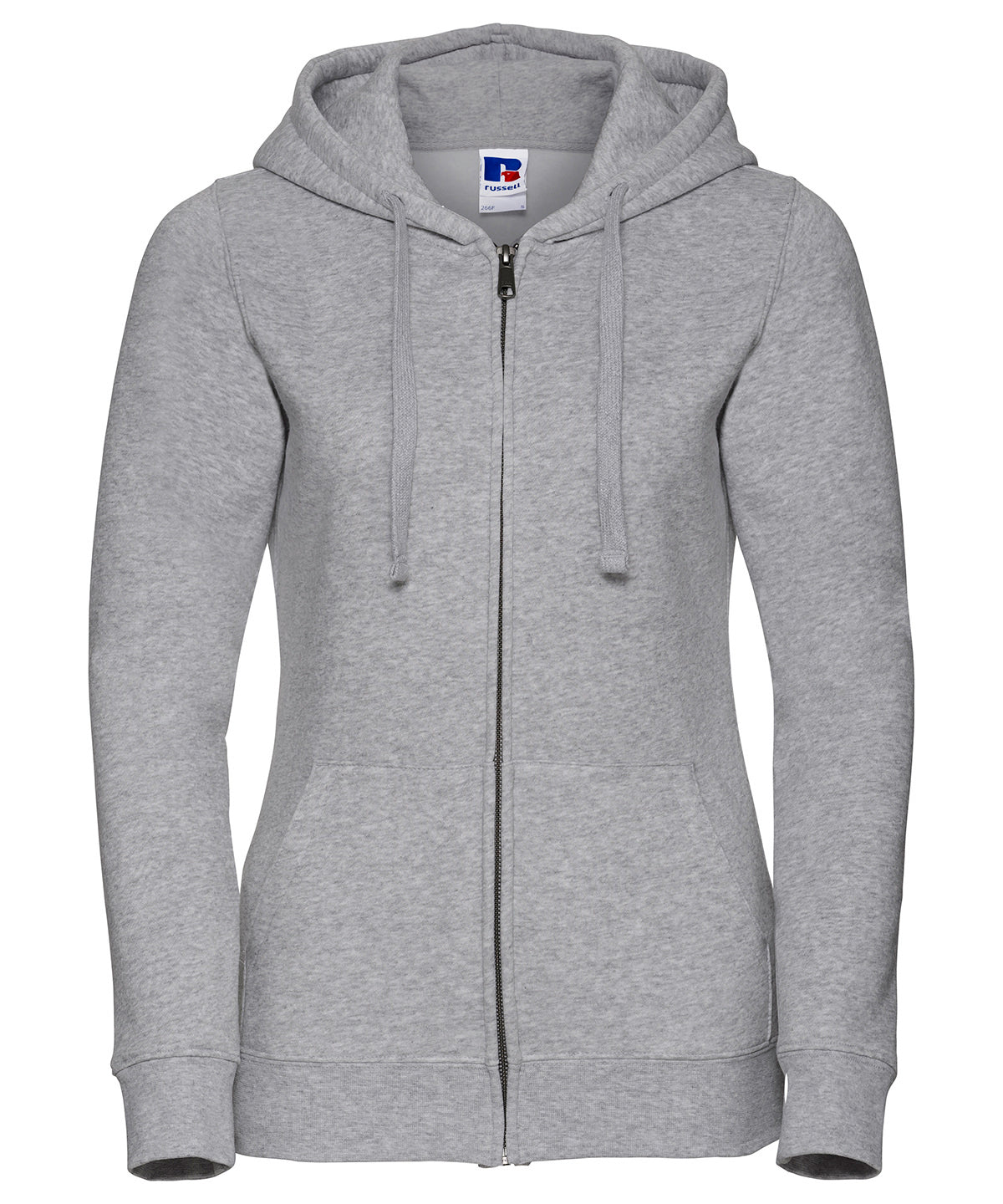 Women's authentic zipped hooded sweatshirt - Light Oxford*