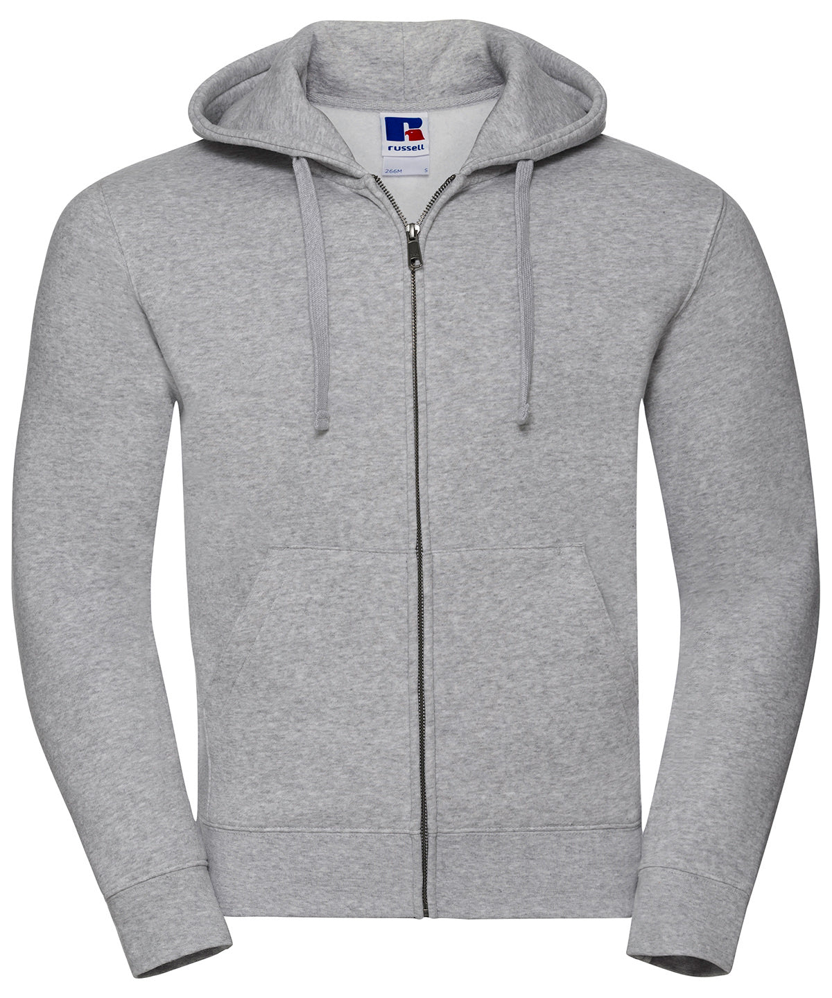 Authentic zipped hooded sweat - Light Oxford*