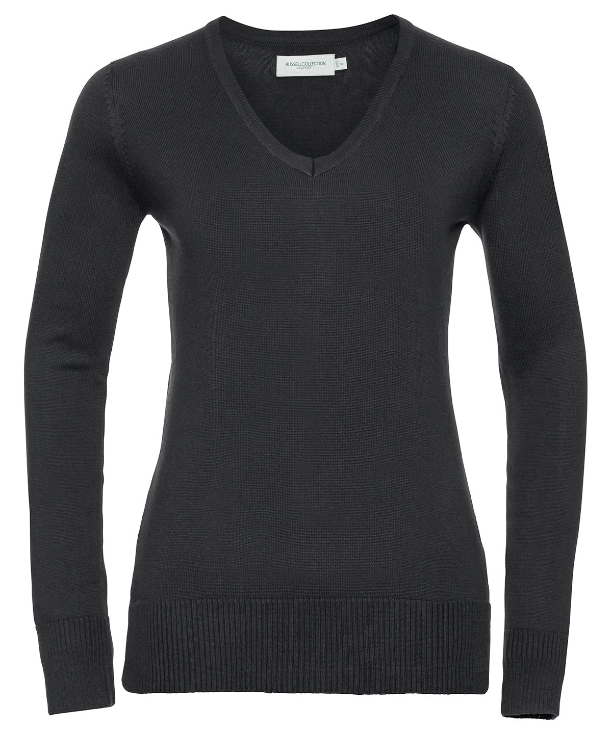Women's v-neck knitted sweater - Black