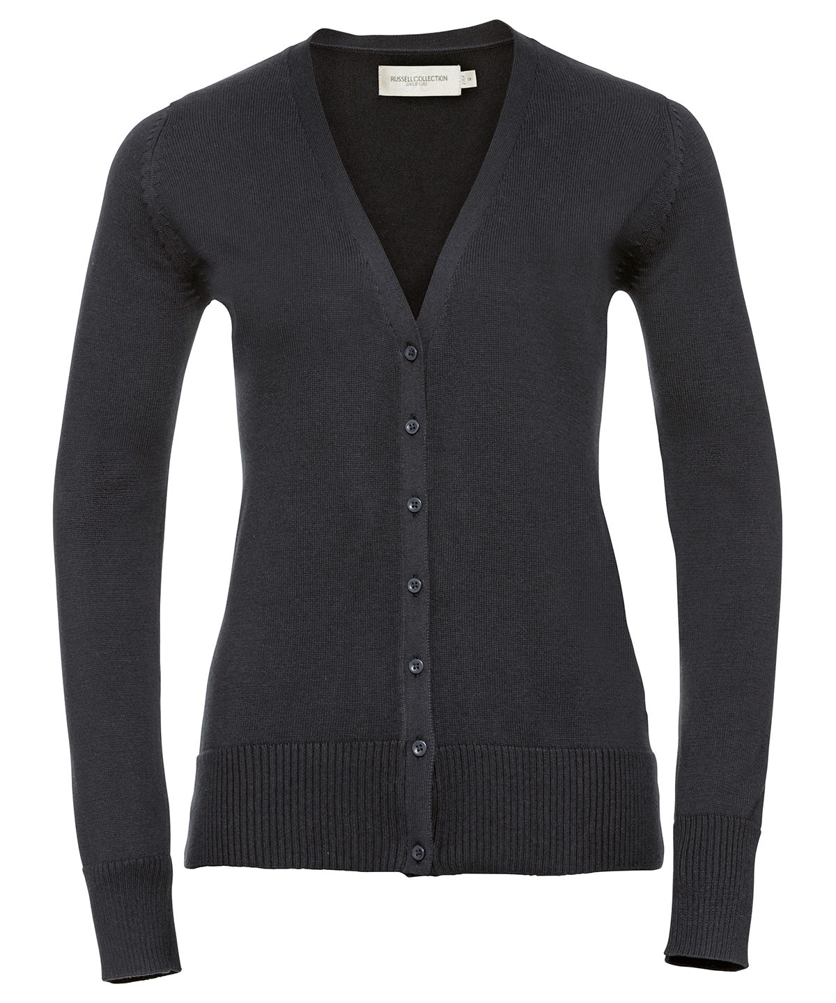 Women's v-neck knitted cardigan - Charcoal Marl