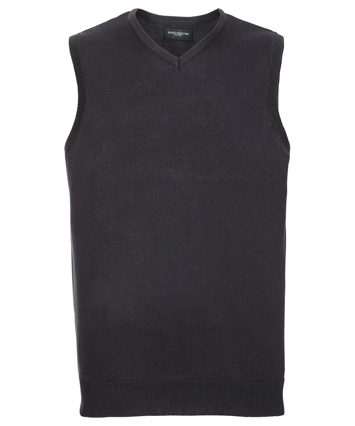 V-neck sleeveless knitted sweater - Charcoal Marl