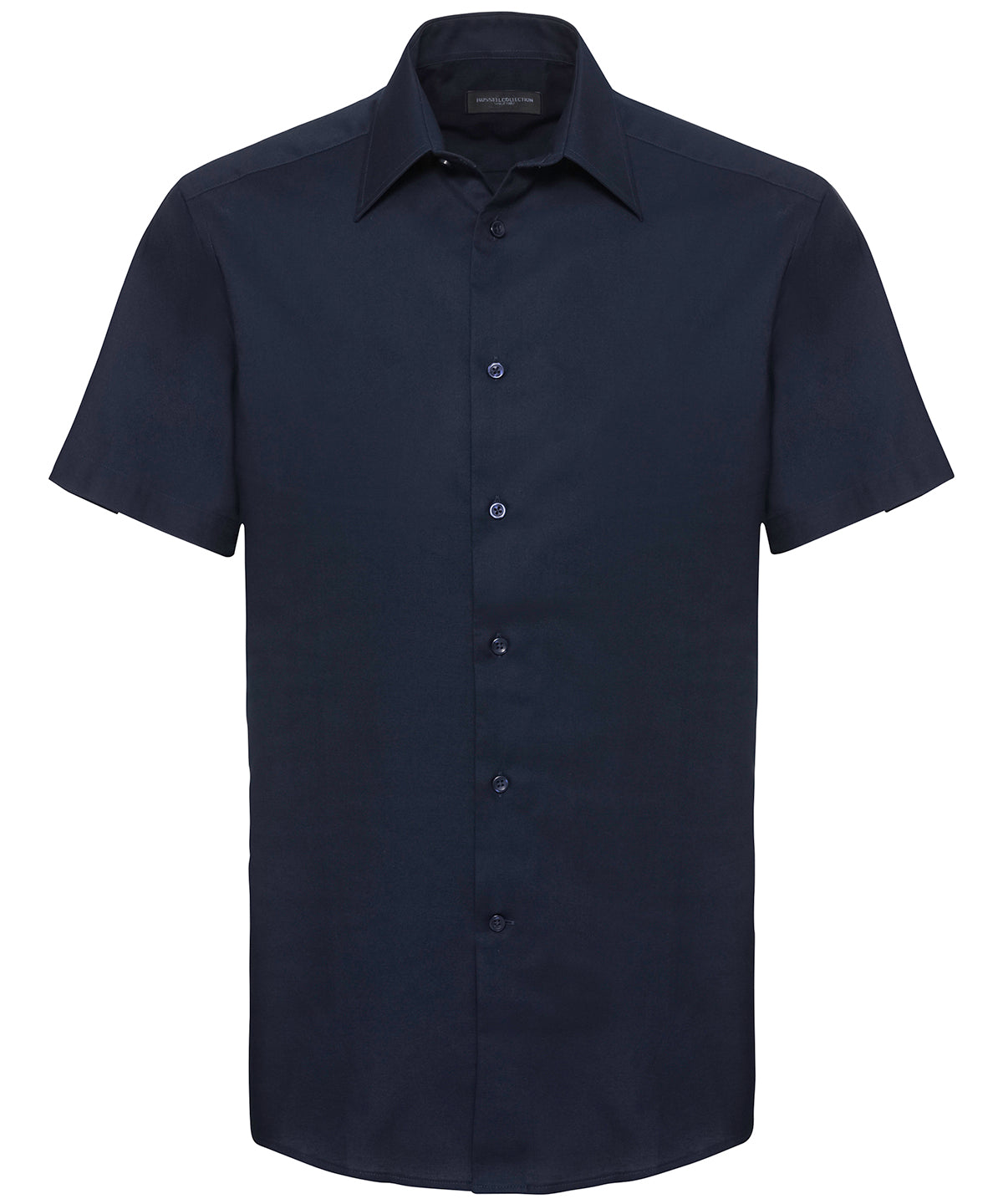 Short sleeve easycare tailored Oxford shirt - Bright Navy
