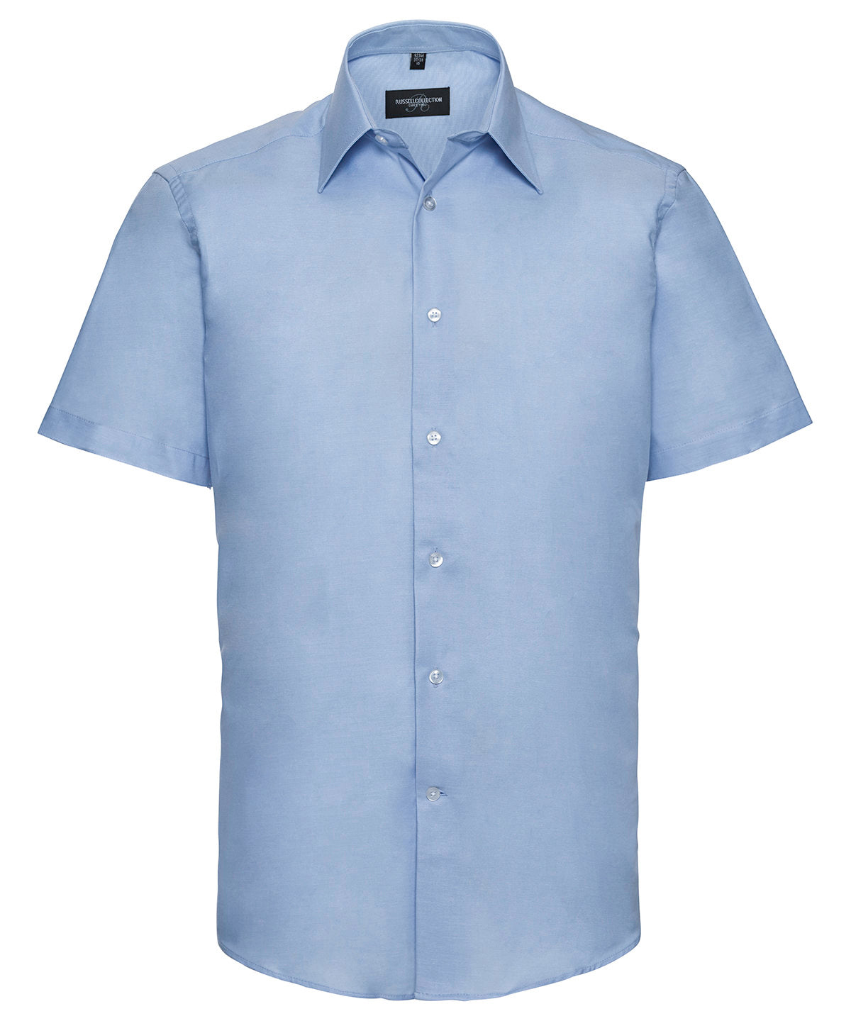 Short sleeve easycare tailored Oxford shirt - Oxford Blue