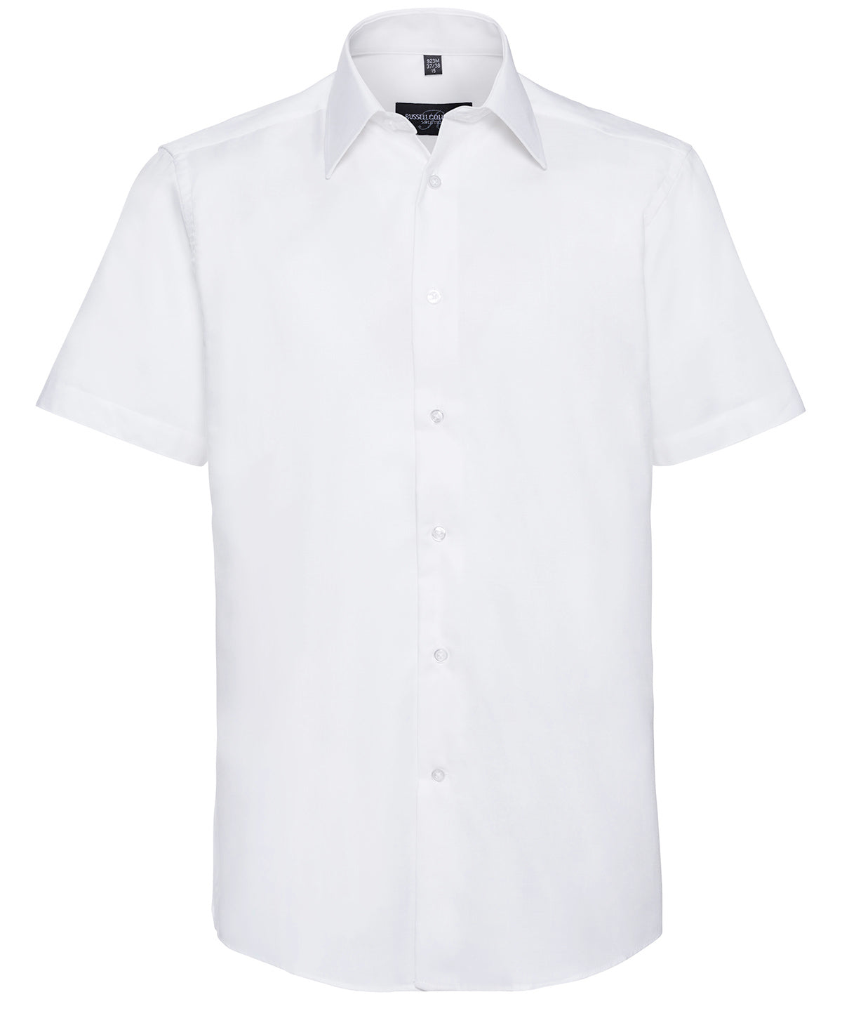 Short sleeve easycare tailored Oxford shirt - White