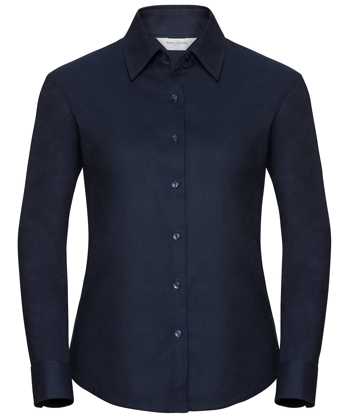 Women's long sleeve easycare Oxford shirt - Bright Navy