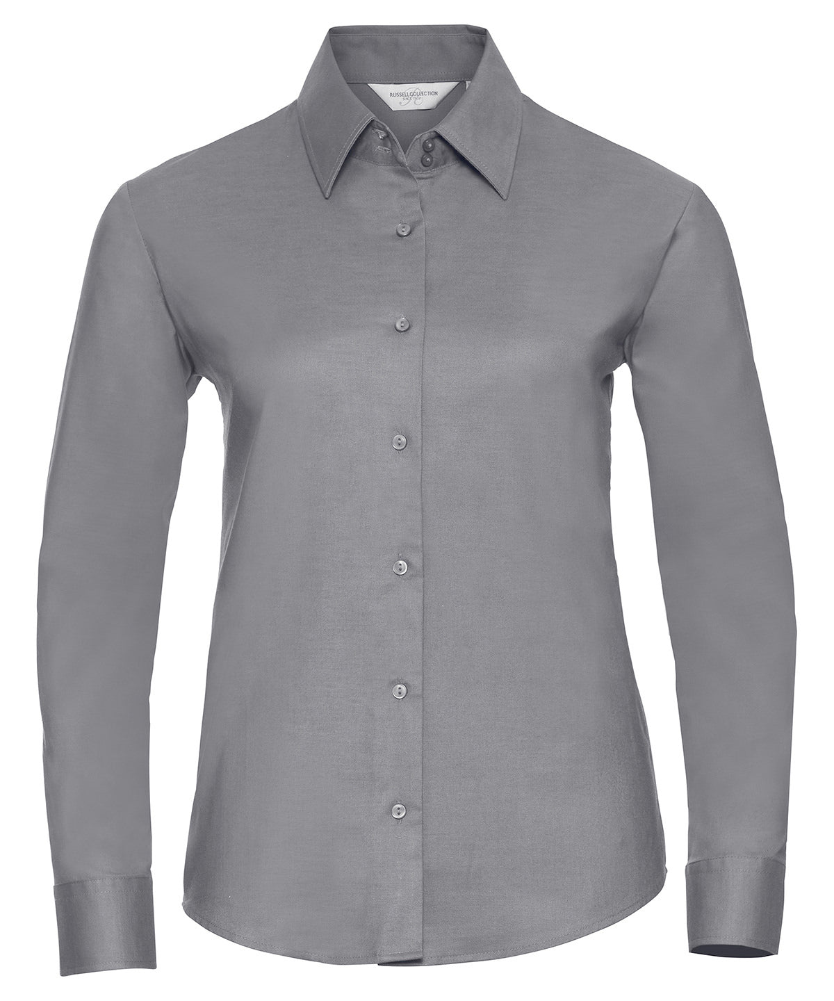 Women's long sleeve easycare Oxford shirt - Silver