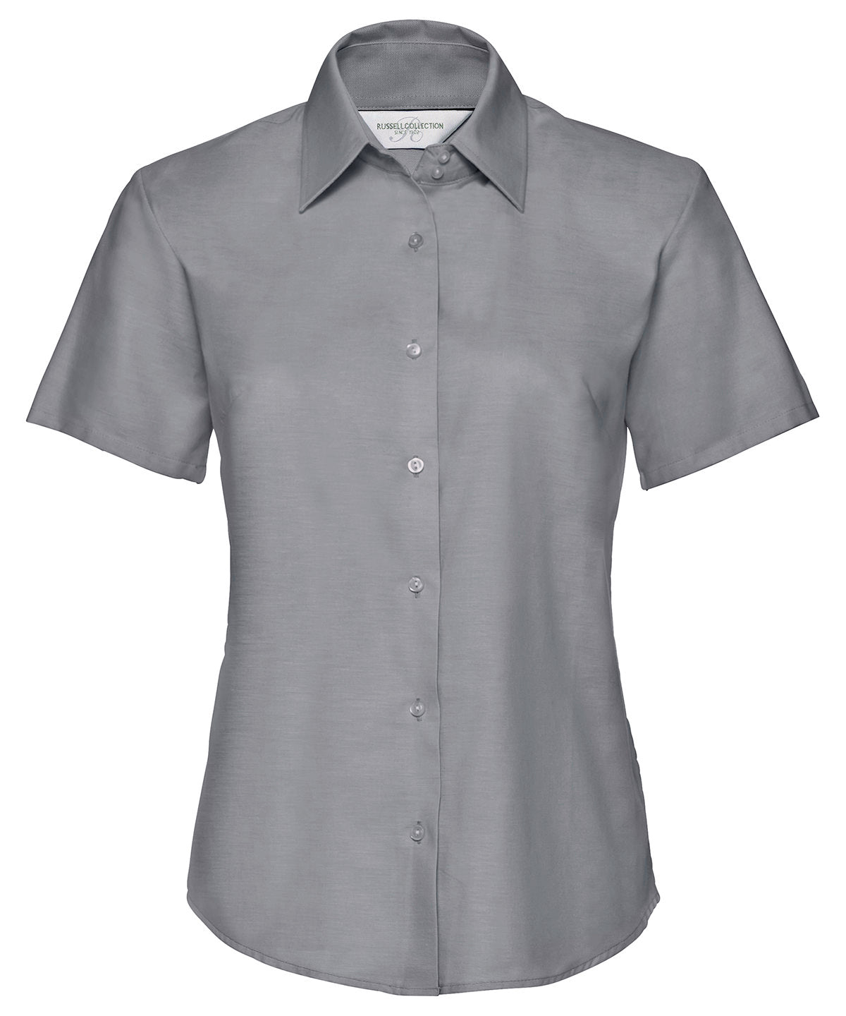 Women's short sleeve Oxford shirt - Silver