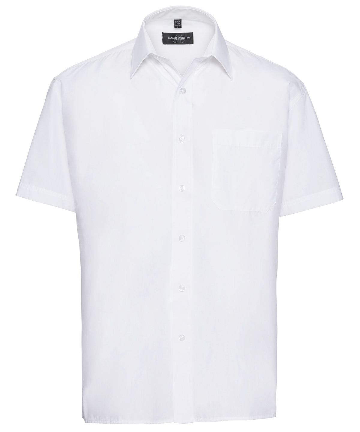 Short sleeve polycotton easycare poplin shirt - White