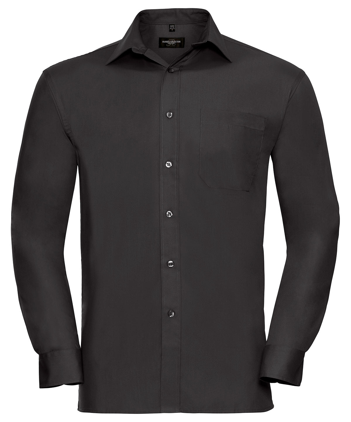 Long sleeve pure cotton easycare poplin shirt - Black