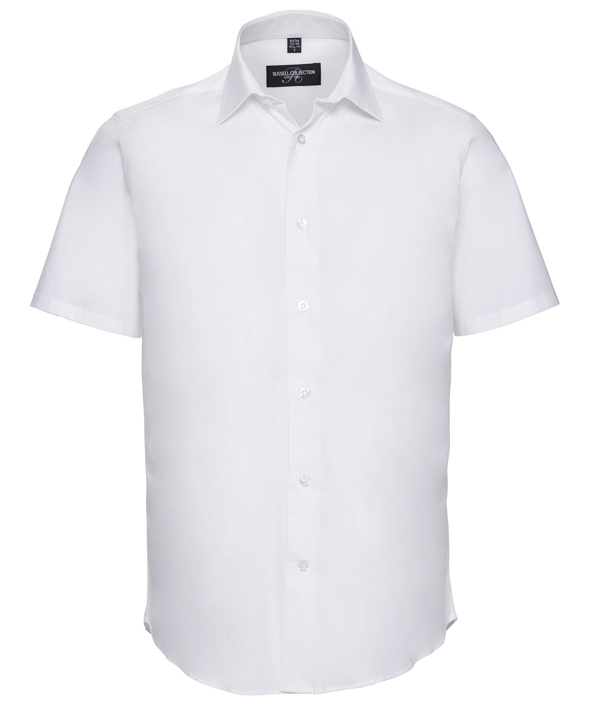 Short sleeve easycare fitted shirt - White