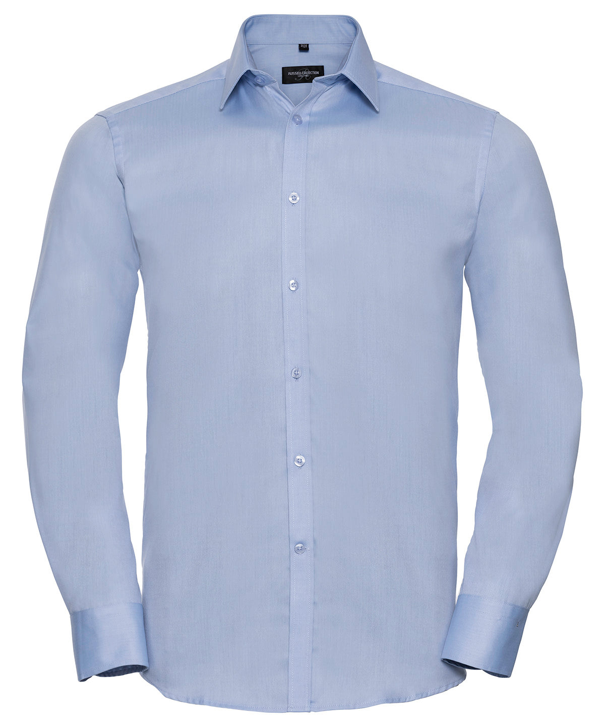 Long sleeve herringbone shirt - Light Blue
