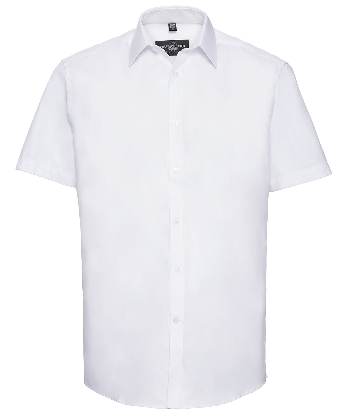 Short sleeve herringbone shirt - White