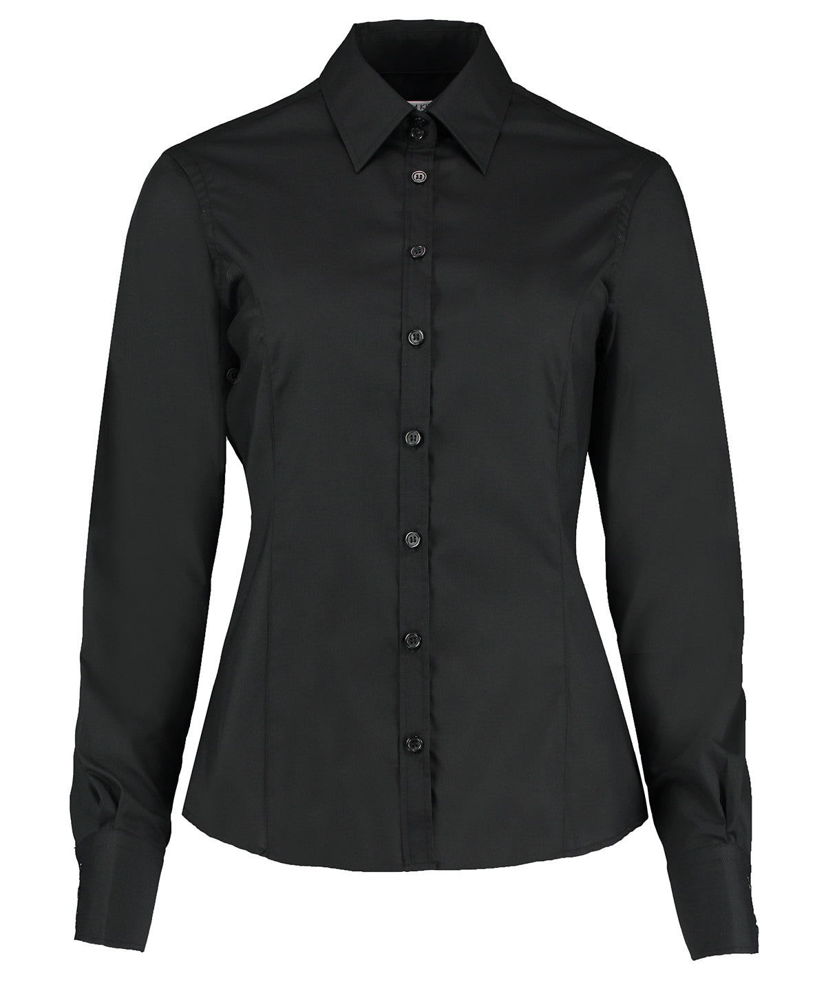 Business blouse long-sleeved (tailored fit) - Black*