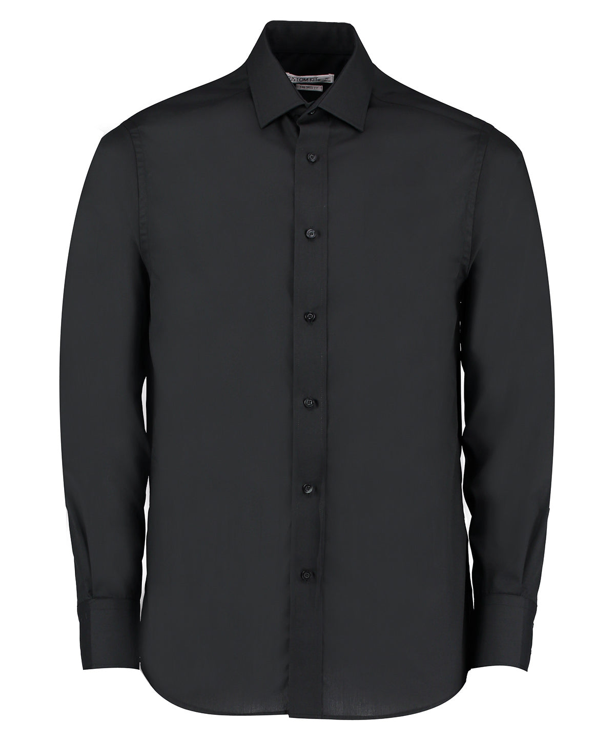 Tailored business shirt long-sleeved (tailored fit) - Black