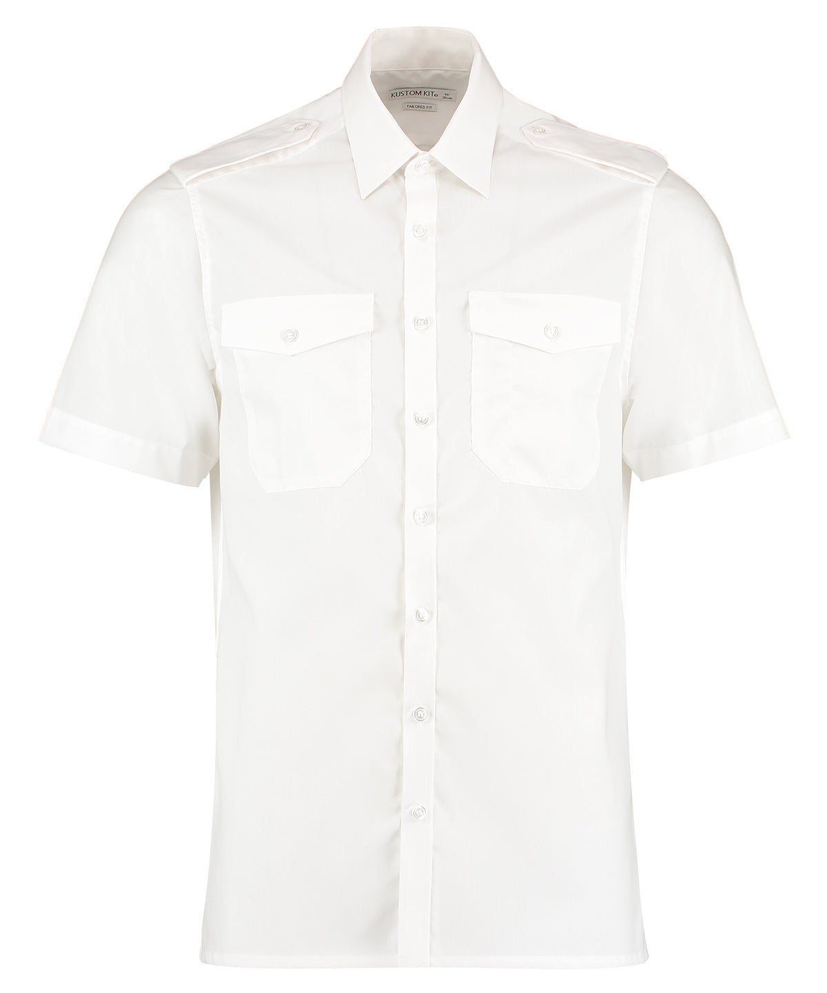 Pilot shirt short-sleeved (tailored fit) - White