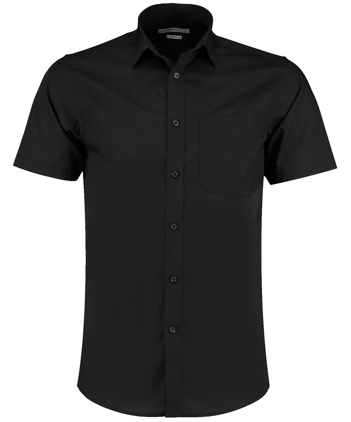 Poplin shirt short-sleeved (tailored fit) - Black*