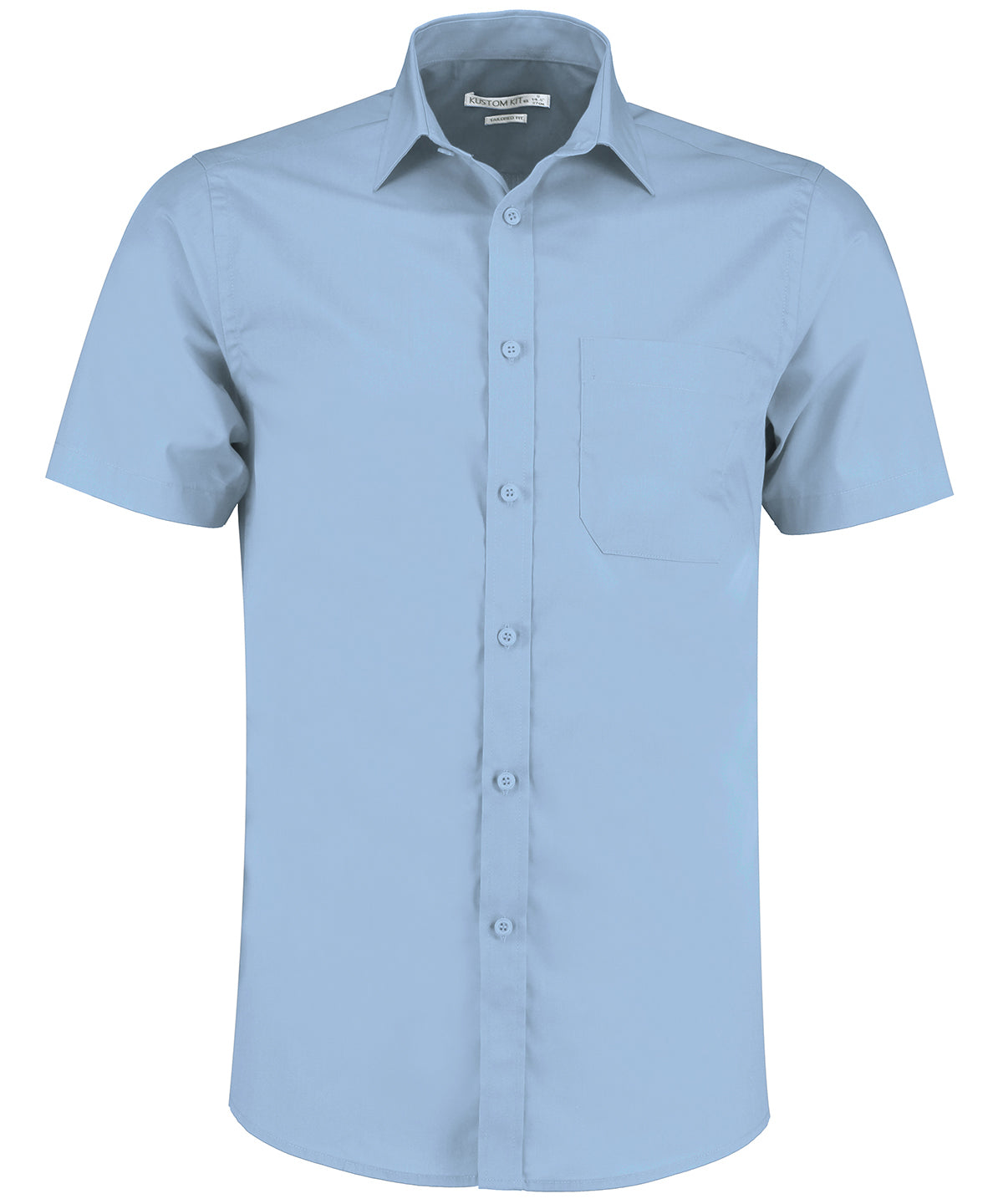 Poplin shirt short-sleeved (tailored fit) - Light Blue