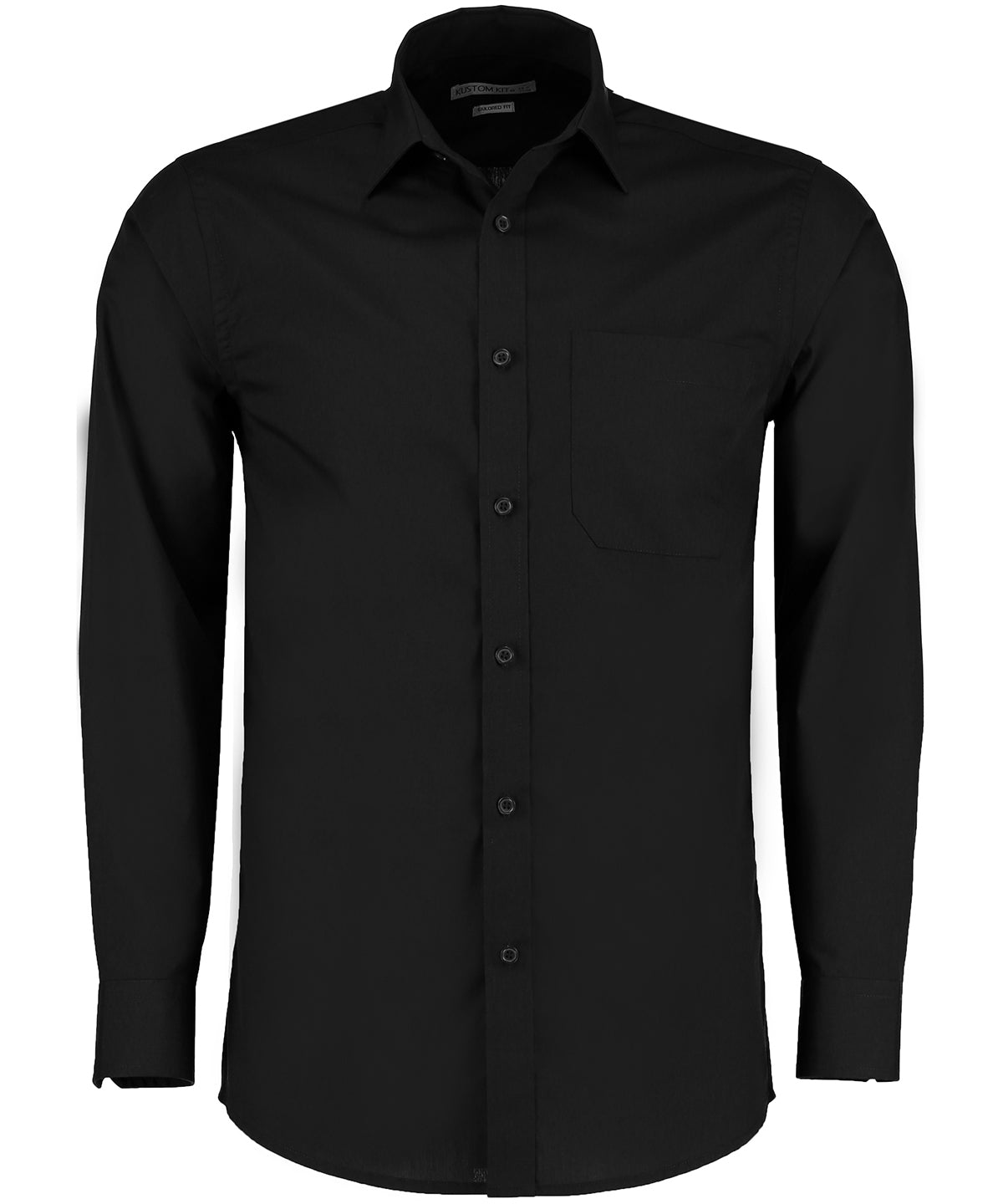 Poplin shirt long-sleeved (tailored fit) - Black*