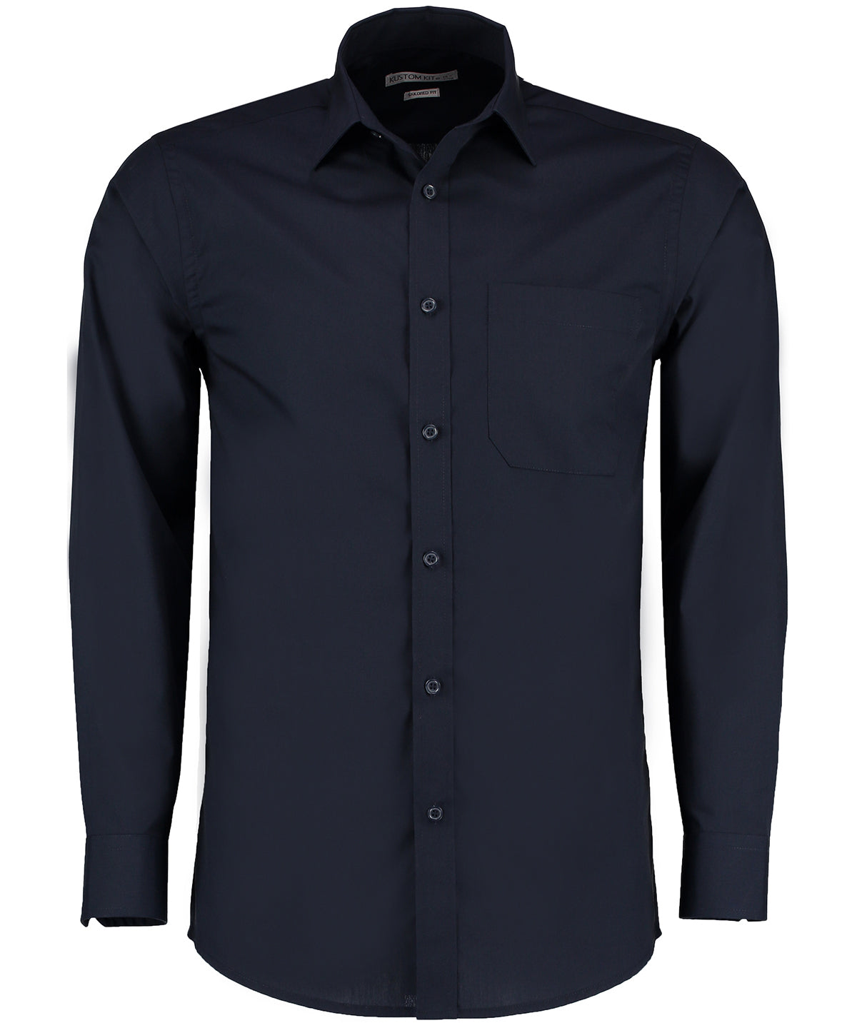 Poplin shirt long-sleeved (tailored fit) - Dark Navy