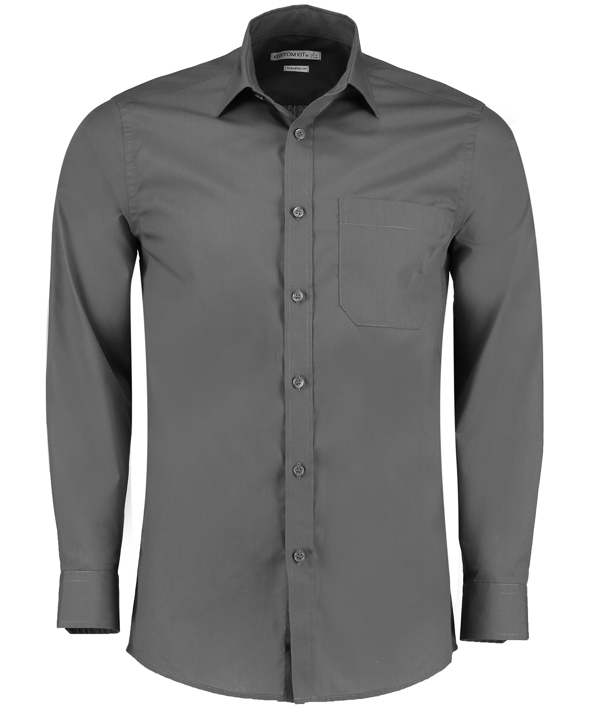 Poplin shirt long-sleeved (tailored fit) - Graphite