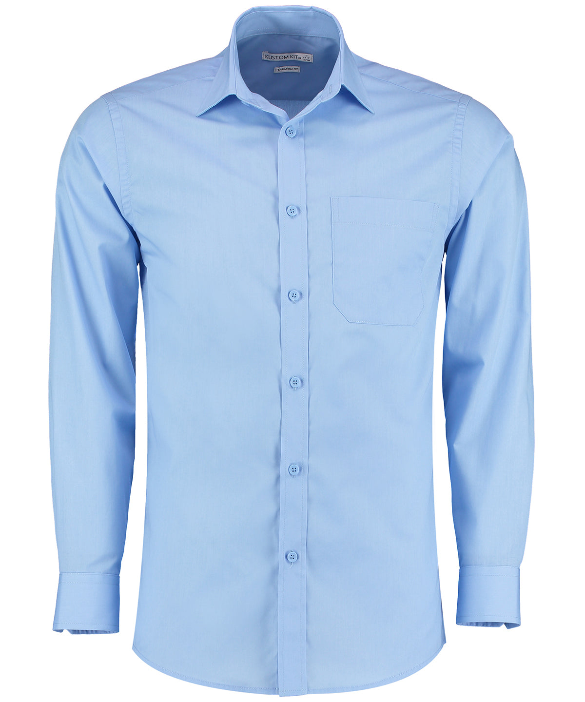 Poplin shirt long-sleeved (tailored fit) - Light Blue