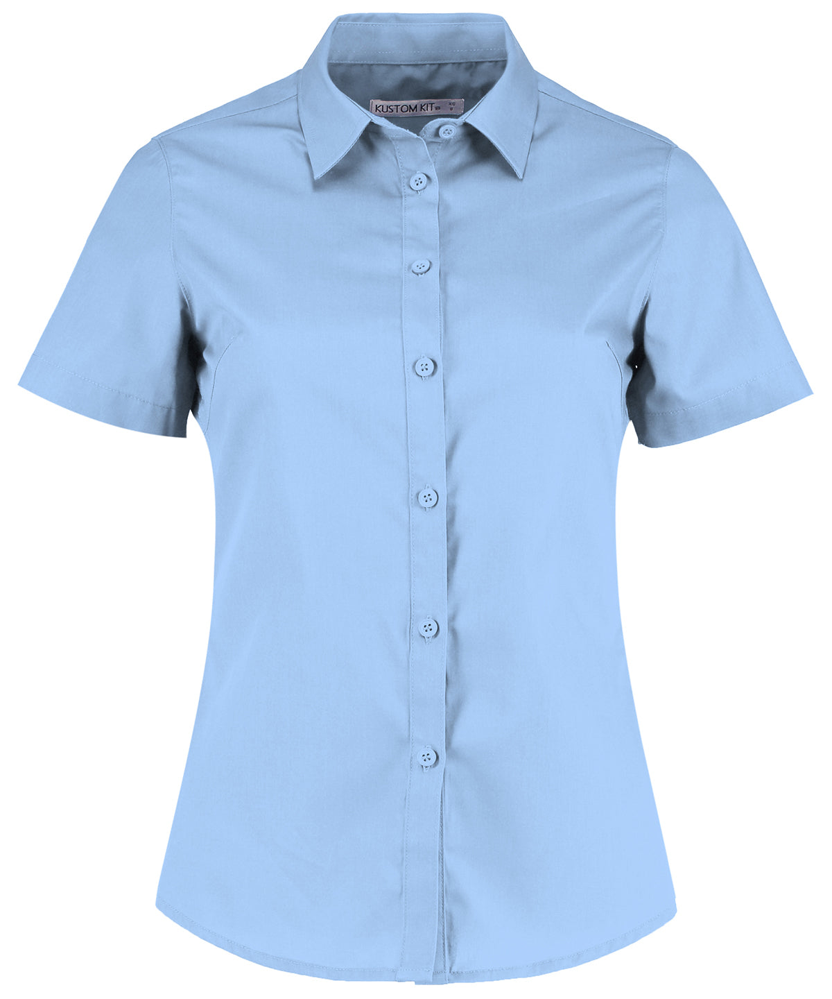 Women's poplin shirt short sleeve - Light Blue