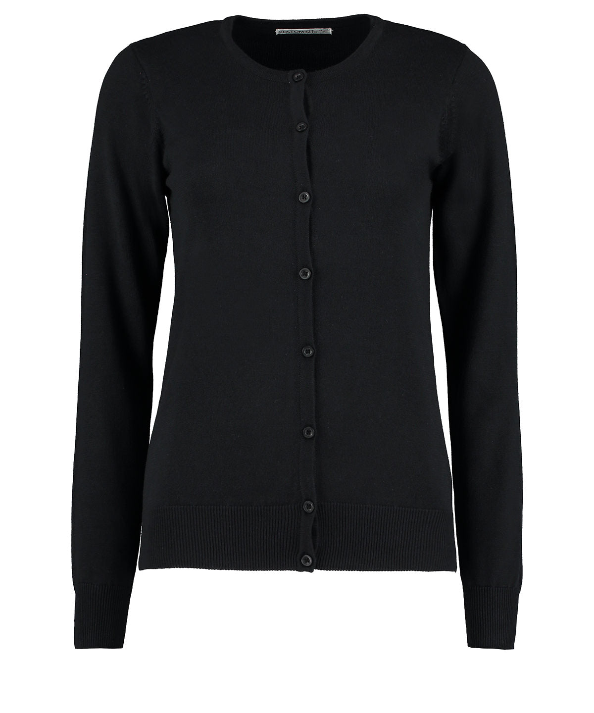 Women's Arundel crew neck cardigan long sleeve (classic fit) - Black