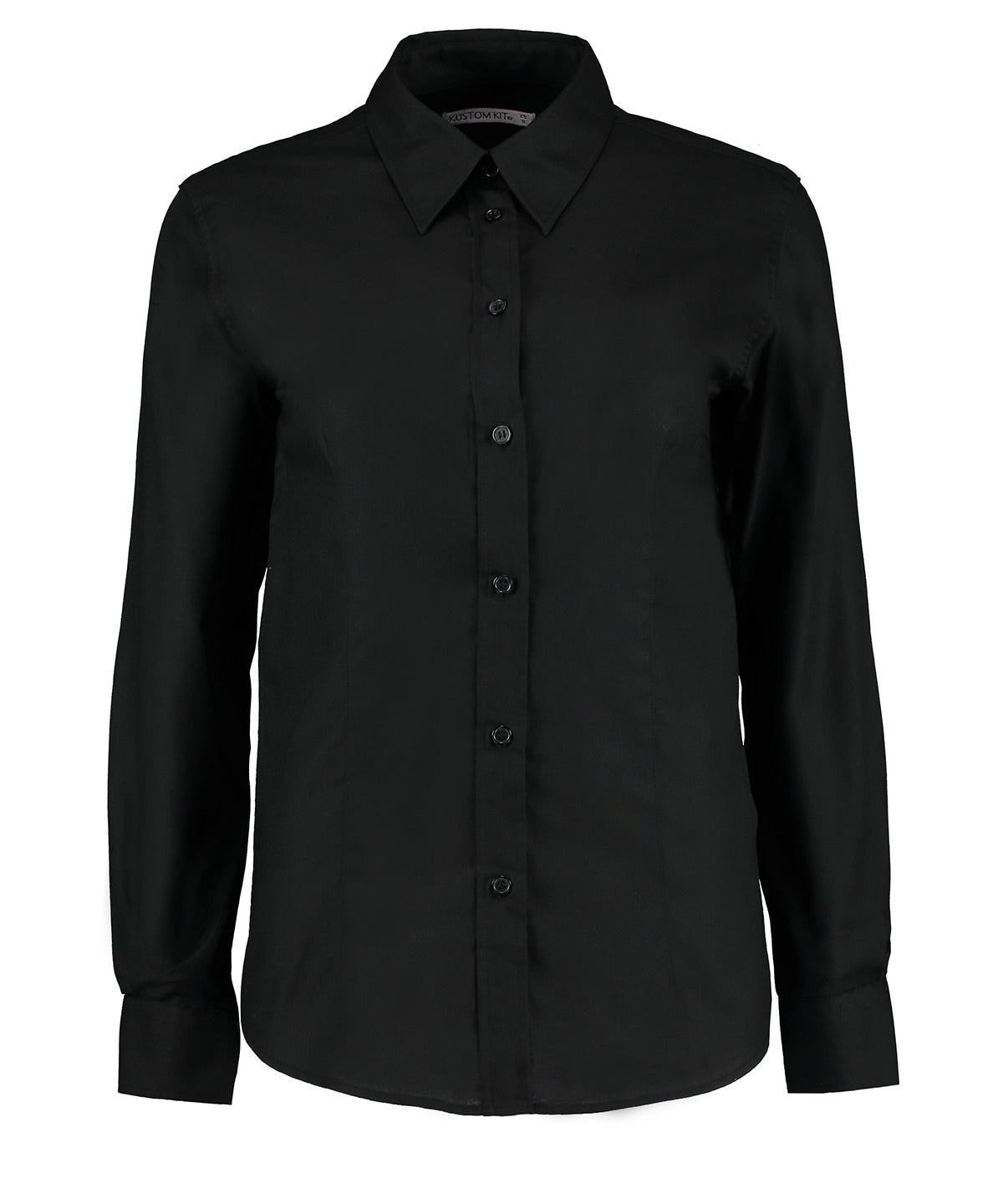 Women's workplace Oxford blouse long-sleeved (tailored fit) - Black