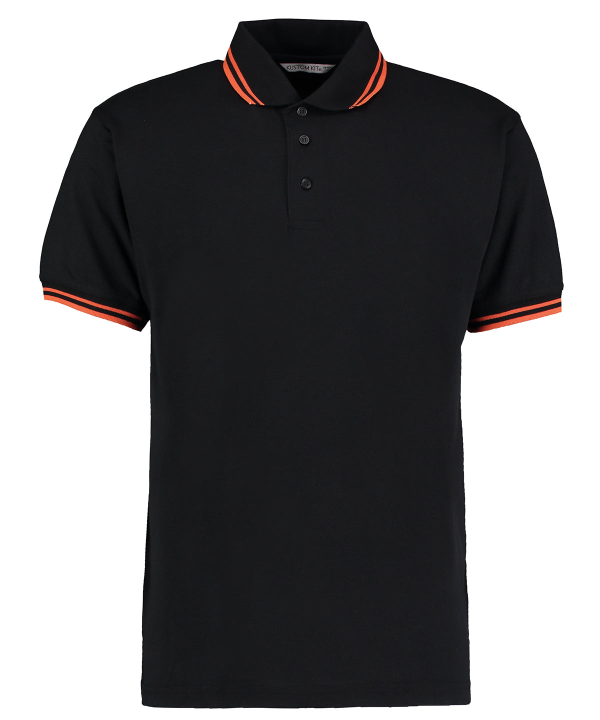 Tipped collar polo (classic fit) - Black/Orange
