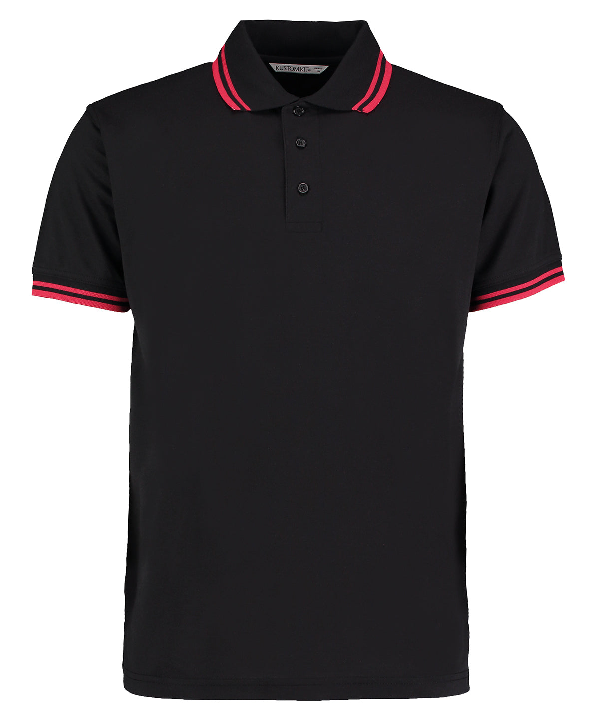 Tipped collar polo (classic fit) - Black/Red