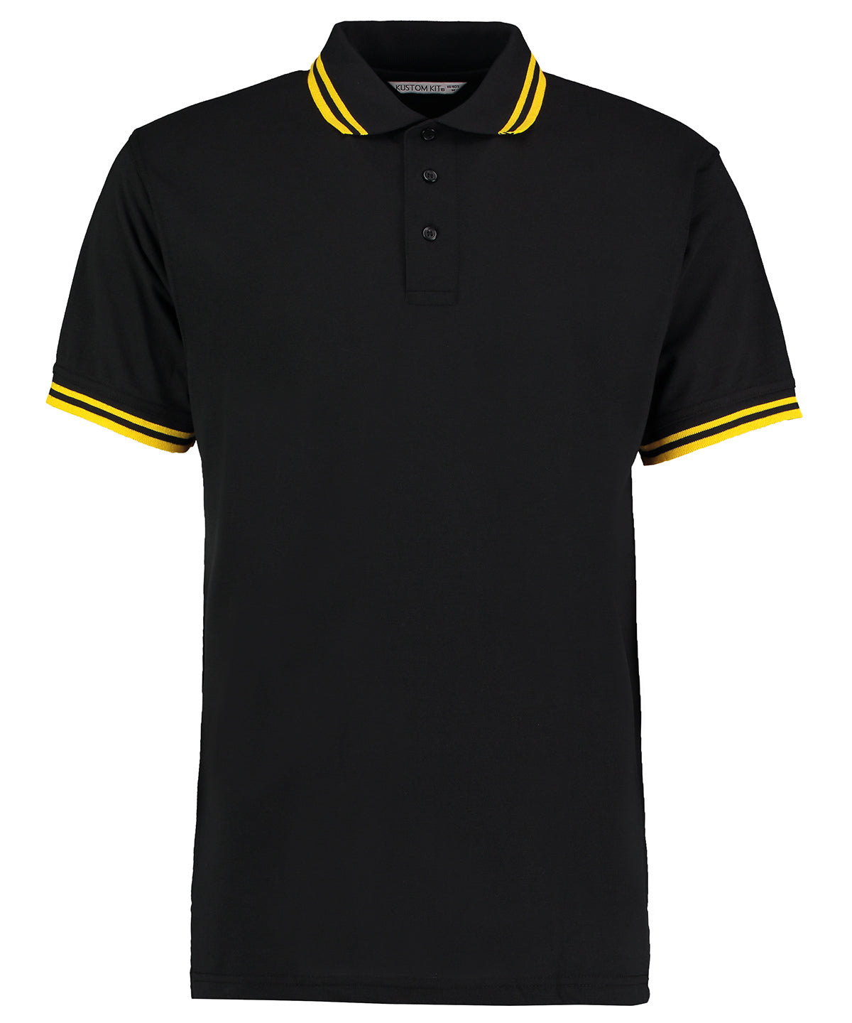 Tipped collar polo (classic fit) - Black/Yellow