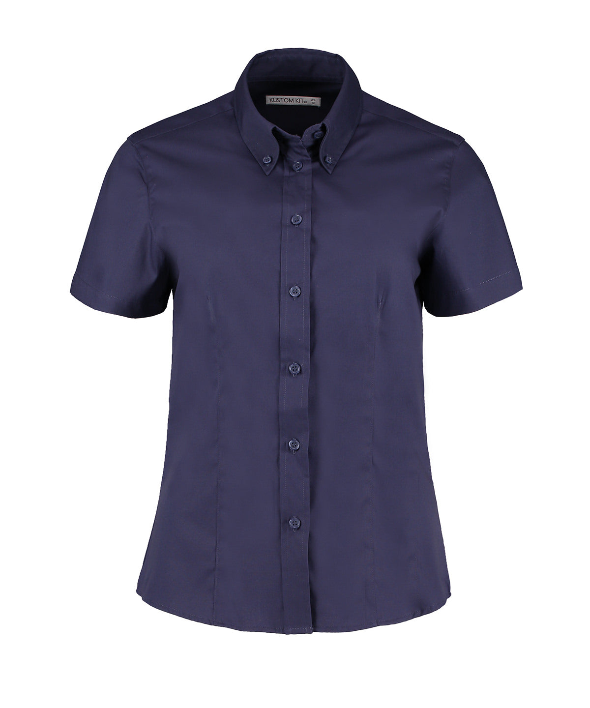 Women's corporate Oxford blouse short-sleeved (tailored fit) - Midnight Navy