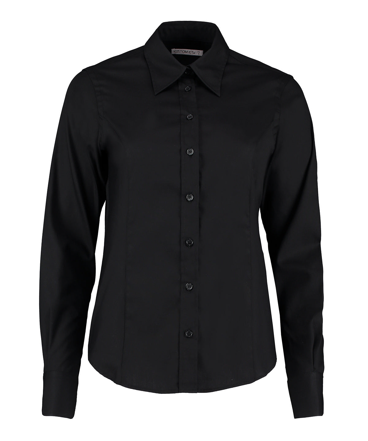 Women's corporate Oxford blouse long-sleeved (tailored fit) - Black*