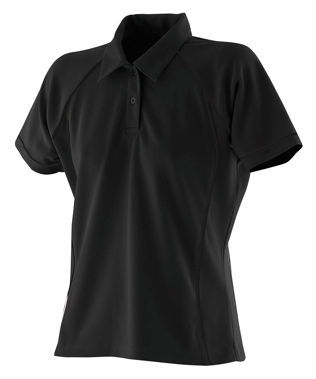 Women's piped performance polo - Black/Black